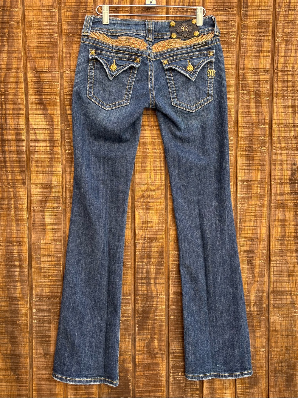 Miss Me Bootcut Gold Bedazzled Dark Wash Jeans